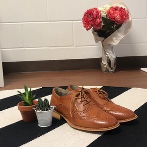 Wanted Angel Cognac Oxfords